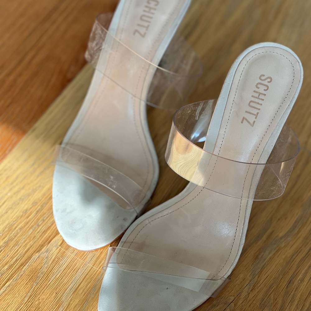 SCHUTZ Women's Transparent Strap Heels